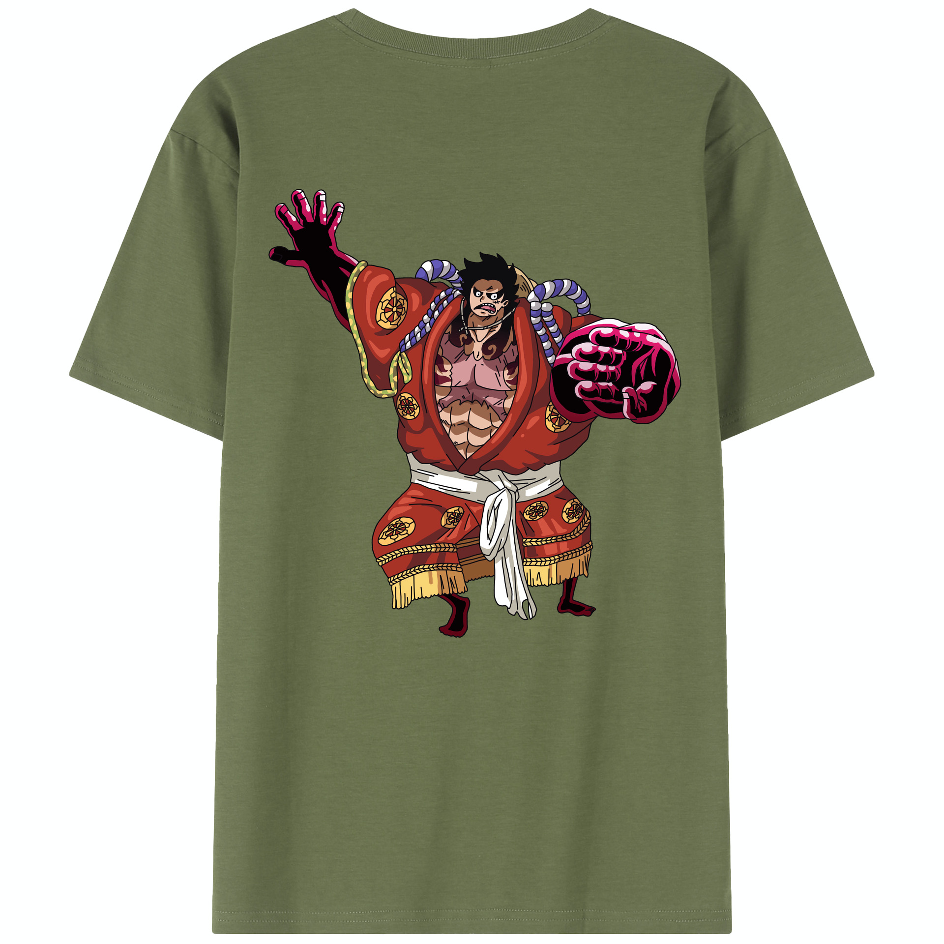 ワンピース モンキー・D・ルフィ ONE PIECE Monkey D. Luffy 綿100％半袖Tシャツ（背面プリント）